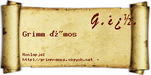 Grimm Ámos névjegykártya